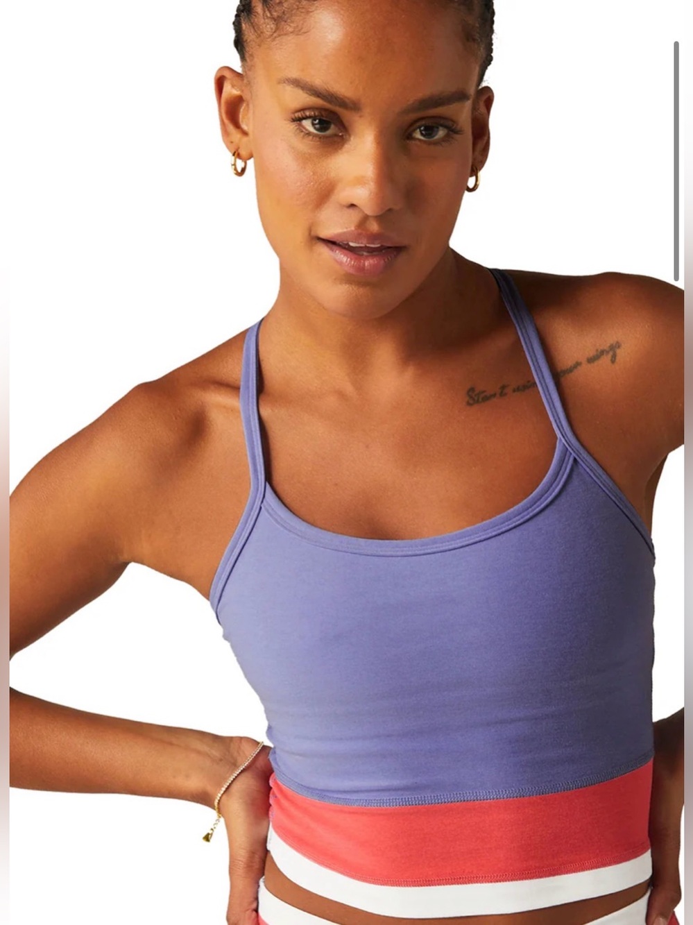 Beyond Yoga Spacedye Horizon Colorblock high cropped tank size M